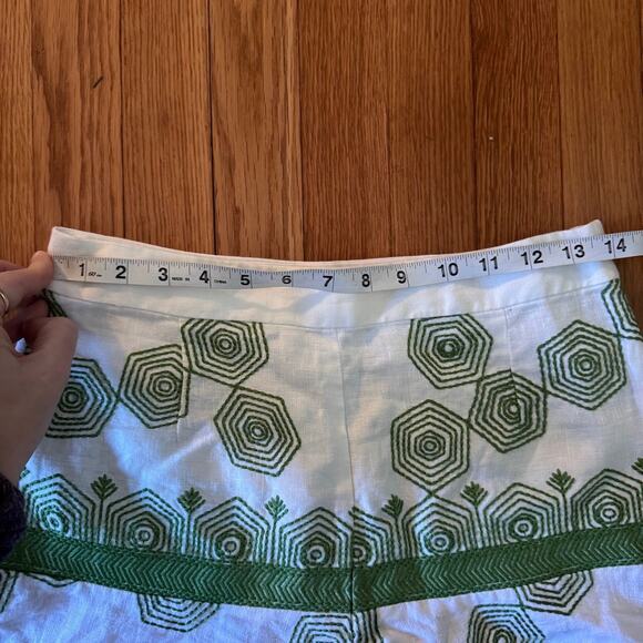 ALEXIS Acadia Shorts White and Green Embroidered Size Large - Picture 6 of 8